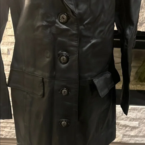 Newport News Black Leather Women's Jacket size Medium - Picture 5 of 13